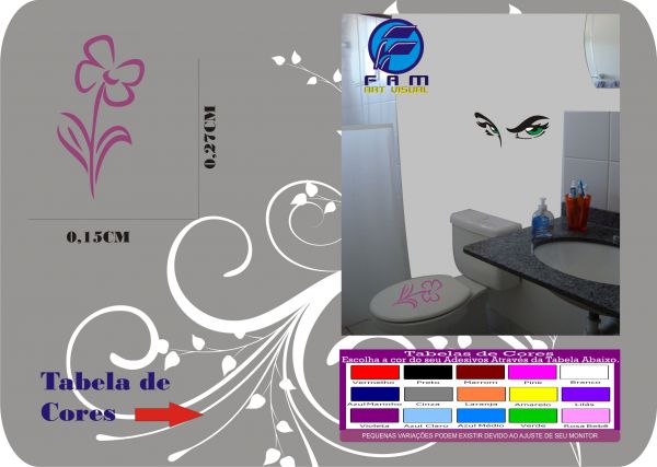 ADESIVO DECORATIVO FLOR E OLHAR