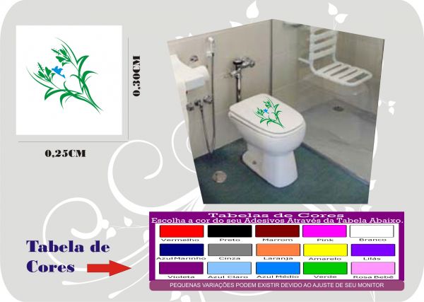 ADESIVO PARA TAMPA DE VASO SANITARIO FLORAL